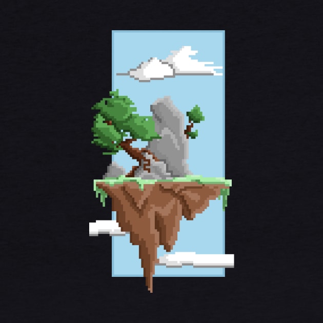 Pixel Landscape : Flying Island by Draad